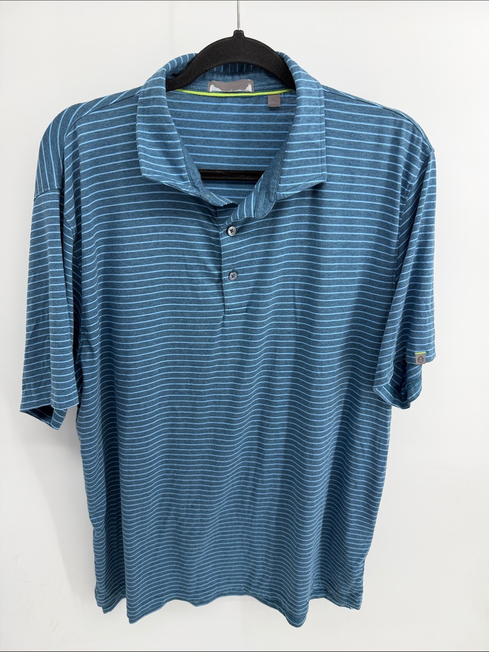 TASC Performance micro modal blend striped short sleeve polo shirt sz XL